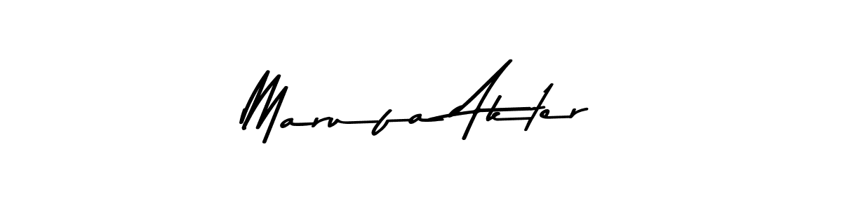 Design your own signature with our free online signature maker. With this signature software, you can create a handwritten (Asem Kandis PERSONAL USE) signature for name Marufa Akter. Marufa Akter signature style 9 images and pictures png