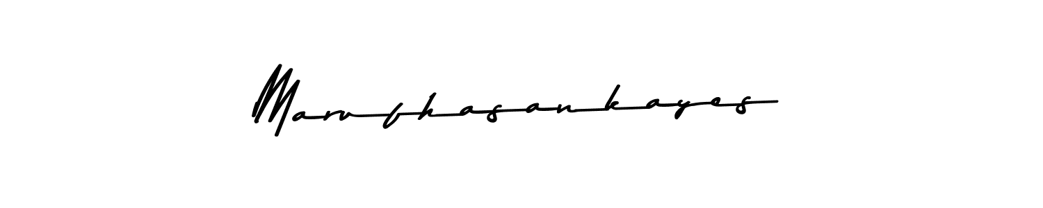 How to make Marufhasankayes name signature. Use Asem Kandis PERSONAL USE style for creating short signs online. This is the latest handwritten sign. Marufhasankayes signature style 9 images and pictures png