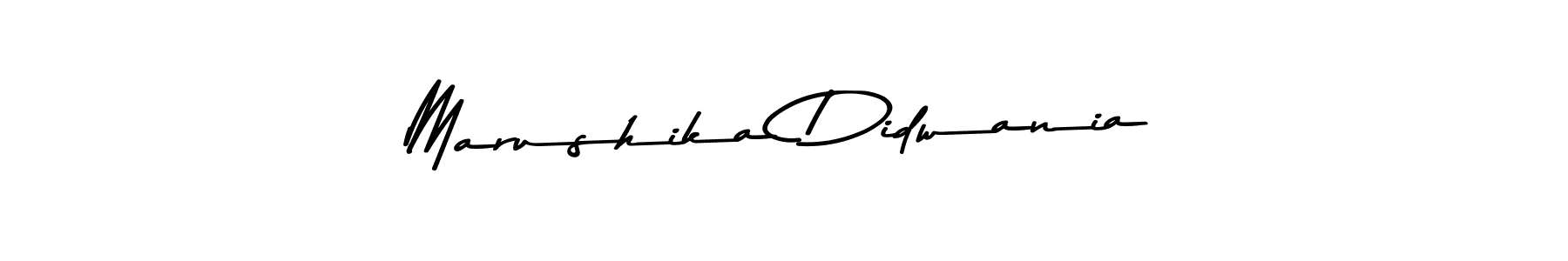 Make a beautiful signature design for name Marushika Didwania. With this signature (Asem Kandis PERSONAL USE) style, you can create a handwritten signature for free. Marushika Didwania signature style 9 images and pictures png