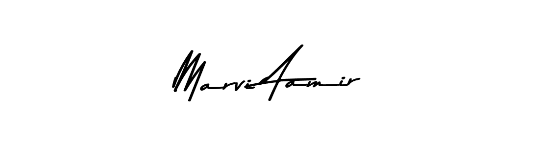 Make a beautiful signature design for name Marvi Aamir. With this signature (Asem Kandis PERSONAL USE) style, you can create a handwritten signature for free. Marvi Aamir signature style 9 images and pictures png