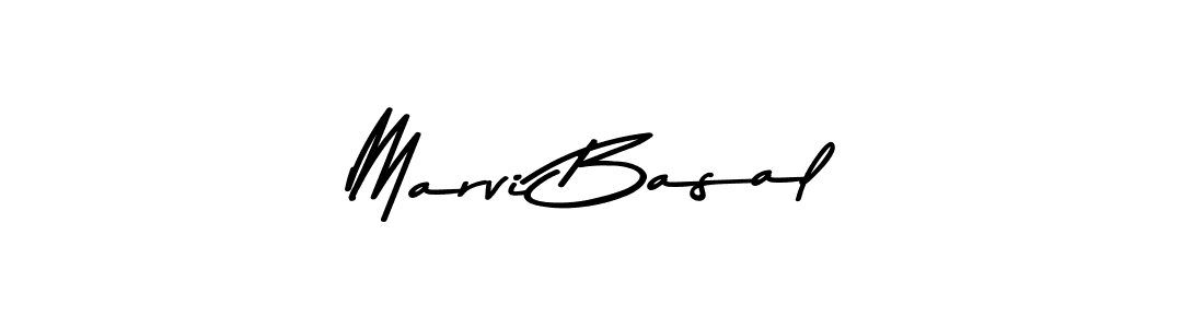 How to make Marvi Basal name signature. Use Asem Kandis PERSONAL USE style for creating short signs online. This is the latest handwritten sign. Marvi Basal signature style 9 images and pictures png