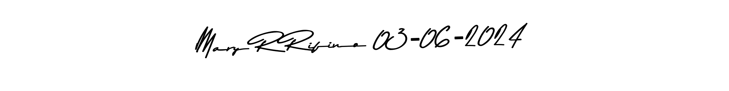 Make a short Mary R Rifino 03-06-2024 signature style. Manage your documents anywhere anytime using Asem Kandis PERSONAL USE. Create and add eSignatures, submit forms, share and send files easily. Mary R Rifino 03-06-2024 signature style 9 images and pictures png