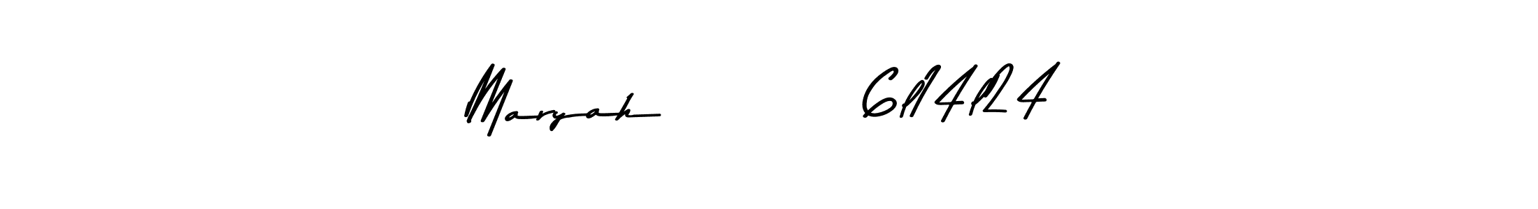 Use a signature maker to create a handwritten signature online. With this signature software, you can design (Asem Kandis PERSONAL USE) your own signature for name Maryah         6l14l24. Maryah         6l14l24 signature style 9 images and pictures png