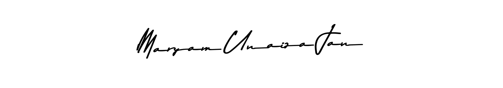 The best way (Asem Kandis PERSONAL USE) to make a short signature is to pick only two or three words in your name. The name Maryam Unaiza Jan include a total of six letters. For converting this name. Maryam Unaiza Jan signature style 9 images and pictures png