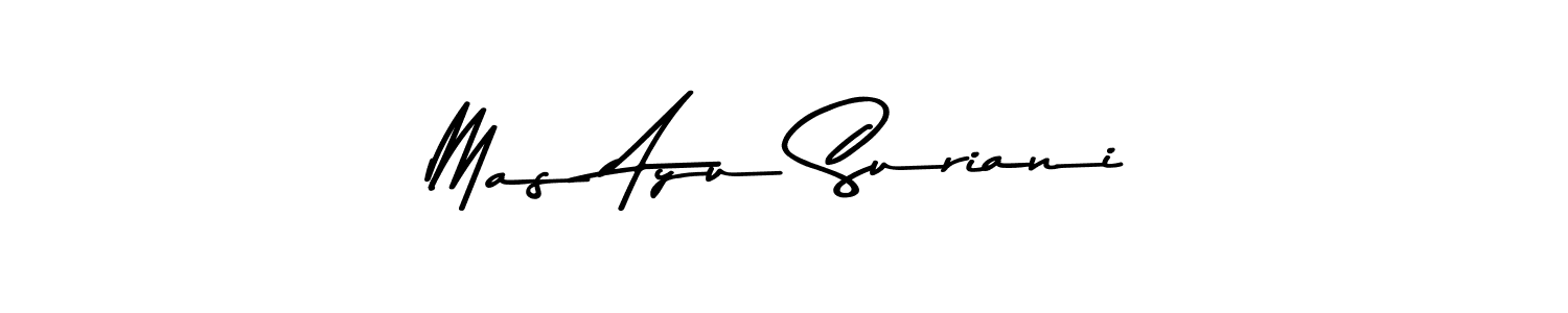 Make a beautiful signature design for name Mas Ayu Suriani. Use this online signature maker to create a handwritten signature for free. Mas Ayu Suriani signature style 9 images and pictures png