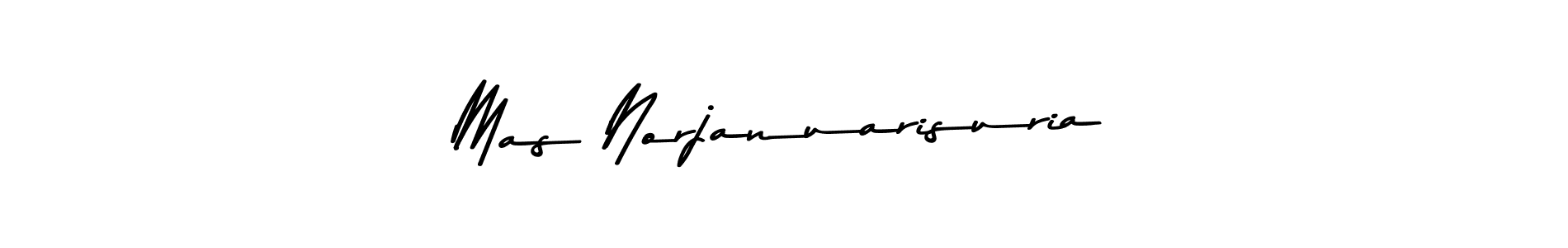 The best way (Asem Kandis PERSONAL USE) to make a short signature is to pick only two or three words in your name. The name Mas Norjanuarisuria include a total of six letters. For converting this name. Mas Norjanuarisuria signature style 9 images and pictures png