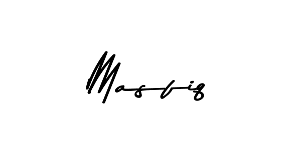 How to make Masfiq name signature. Use Asem Kandis PERSONAL USE style for creating short signs online. This is the latest handwritten sign. Masfiq signature style 9 images and pictures png