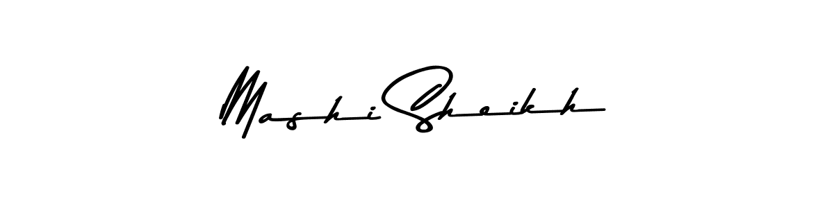 How to make Mashi Sheikh name signature. Use Asem Kandis PERSONAL USE style for creating short signs online. This is the latest handwritten sign. Mashi Sheikh signature style 9 images and pictures png