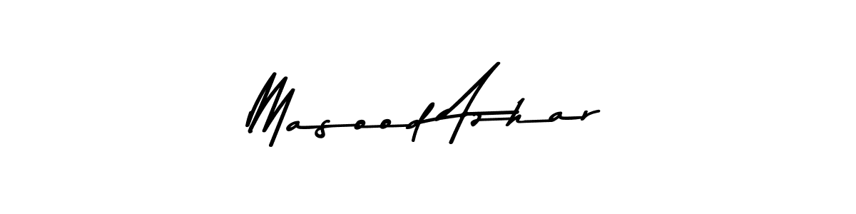 How to make Masood Azhar name signature. Use Asem Kandis PERSONAL USE style for creating short signs online. This is the latest handwritten sign. Masood Azhar signature style 9 images and pictures png