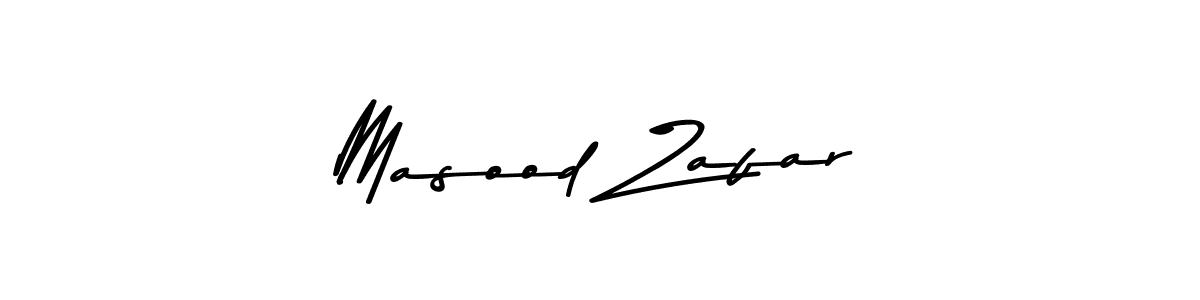 How to make Masood Zafar name signature. Use Asem Kandis PERSONAL USE style for creating short signs online. This is the latest handwritten sign. Masood Zafar signature style 9 images and pictures png