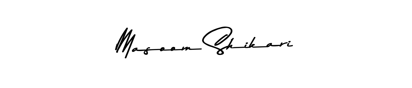 How to make Masoom Shikari signature? Asem Kandis PERSONAL USE is a professional autograph style. Create handwritten signature for Masoom Shikari name. Masoom Shikari signature style 9 images and pictures png