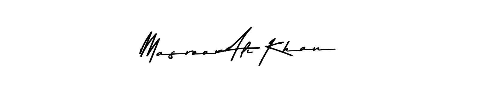 Design your own signature with our free online signature maker. With this signature software, you can create a handwritten (Asem Kandis PERSONAL USE) signature for name Masroor Ali Khan. Masroor Ali Khan signature style 9 images and pictures png