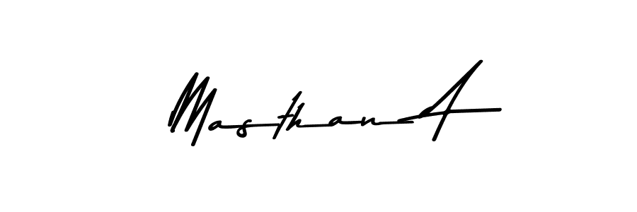 How to make Masthan A signature? Asem Kandis PERSONAL USE is a professional autograph style. Create handwritten signature for Masthan A name. Masthan A signature style 9 images and pictures png