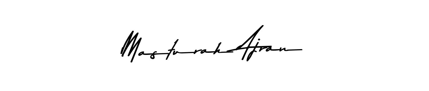 Design your own signature with our free online signature maker. With this signature software, you can create a handwritten (Asem Kandis PERSONAL USE) signature for name Masturah Ajran. Masturah Ajran signature style 9 images and pictures png