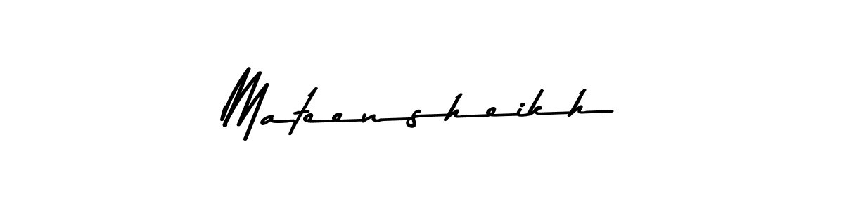 Use a signature maker to create a handwritten signature online. With this signature software, you can design (Asem Kandis PERSONAL USE) your own signature for name Mateensheikh. Mateensheikh signature style 9 images and pictures png