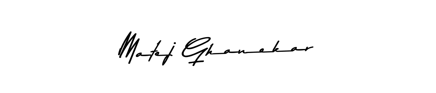 Asem Kandis PERSONAL USE is a professional signature style that is perfect for those who want to add a touch of class to their signature. It is also a great choice for those who want to make their signature more unique. Get Matej Ghanekar name to fancy signature for free. Matej Ghanekar signature style 9 images and pictures png