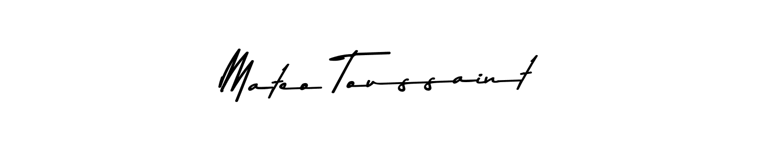 How to make Mateo Toussaint name signature. Use Asem Kandis PERSONAL USE style for creating short signs online. This is the latest handwritten sign. Mateo Toussaint signature style 9 images and pictures png