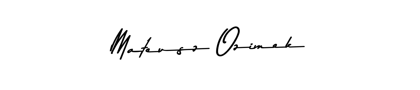 How to make Mateusz Ozimek name signature. Use Asem Kandis PERSONAL USE style for creating short signs online. This is the latest handwritten sign. Mateusz Ozimek signature style 9 images and pictures png