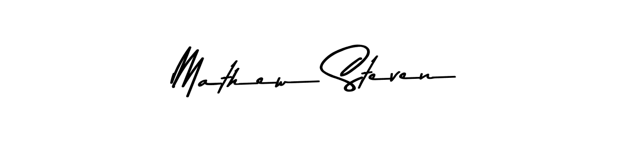 Use a signature maker to create a handwritten signature online. With this signature software, you can design (Asem Kandis PERSONAL USE) your own signature for name Mathew Steven. Mathew Steven signature style 9 images and pictures png