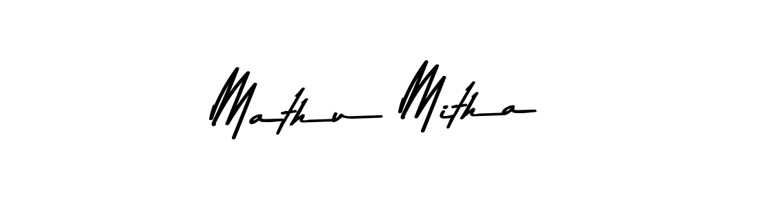 How to make Mathu Mitha name signature. Use Asem Kandis PERSONAL USE style for creating short signs online. This is the latest handwritten sign. Mathu Mitha signature style 9 images and pictures png