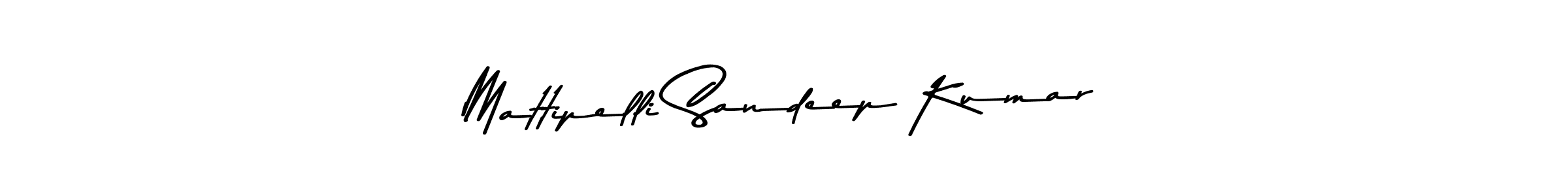 Create a beautiful signature design for name Mattipelli Sandeep Kumar. With this signature (Asem Kandis PERSONAL USE) fonts, you can make a handwritten signature for free. Mattipelli Sandeep Kumar signature style 9 images and pictures png
