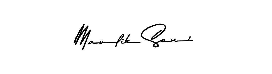 How to make Maulik Soni name signature. Use Asem Kandis PERSONAL USE style for creating short signs online. This is the latest handwritten sign. Maulik Soni signature style 9 images and pictures png