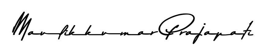 Give your name Maulikkumar Prajapati an exquisite flair with the Asem Kandis PERSONAL USE script font. Ideal for contracts, resumes, and formal letterheads. Maulikkumar Prajapati signature style 9 images and pictures png
