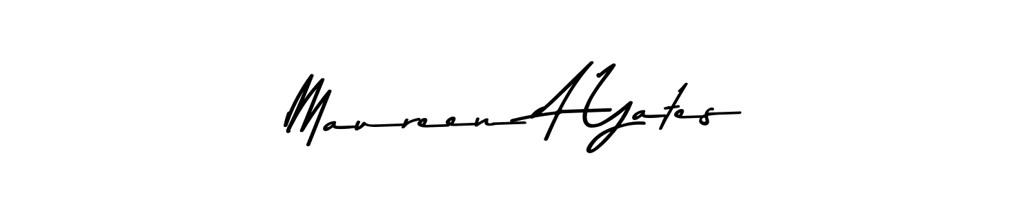 How to make Maureen A Yates name signature. Use Asem Kandis PERSONAL USE style for creating short signs online. This is the latest handwritten sign. Maureen A Yates signature style 9 images and pictures png