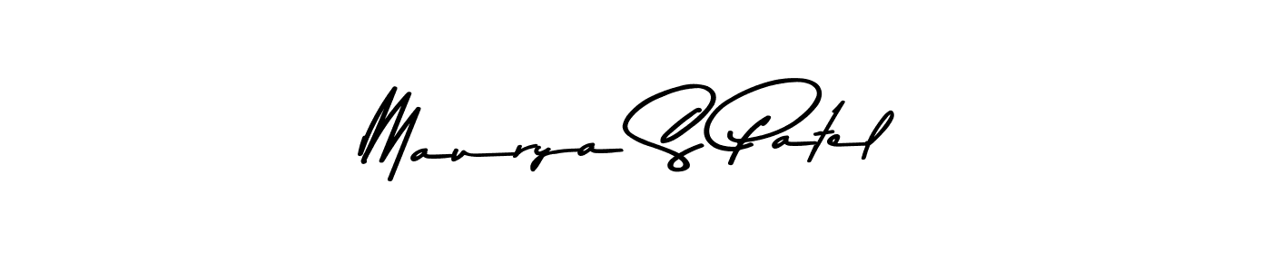 This is the best signature style for the Maurya S Patel name. Also you like these signature font (Asem Kandis PERSONAL USE). Mix name signature. Maurya S Patel signature style 9 images and pictures png