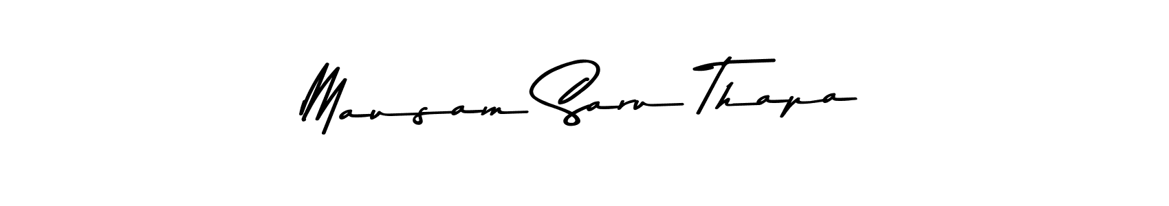 Create a beautiful signature design for name Mausam Saru Thapa. With this signature (Asem Kandis PERSONAL USE) fonts, you can make a handwritten signature for free. Mausam Saru Thapa signature style 9 images and pictures png
