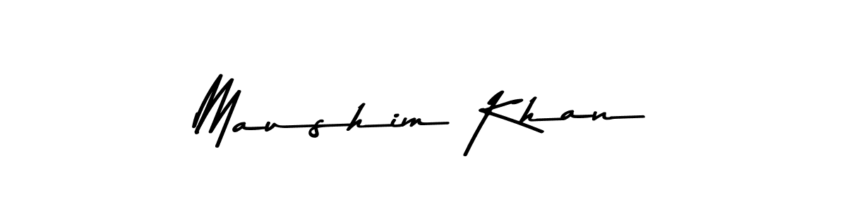 Design your own signature with our free online signature maker. With this signature software, you can create a handwritten (Asem Kandis PERSONAL USE) signature for name Maushim Khan. Maushim Khan signature style 9 images and pictures png