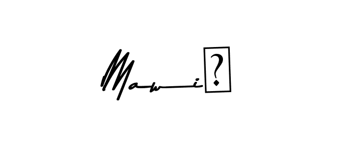 Create a beautiful signature design for name Mawi♡. With this signature (Asem Kandis PERSONAL USE) fonts, you can make a handwritten signature for free. Mawi♡ signature style 9 images and pictures png
