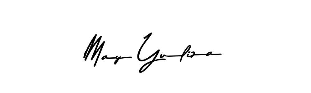 Create a beautiful signature design for name May Yuliza. With this signature (Asem Kandis PERSONAL USE) fonts, you can make a handwritten signature for free. May Yuliza signature style 9 images and pictures png