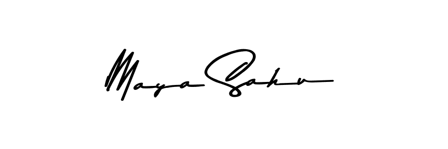 How to make Maya Sahu name signature. Use Asem Kandis PERSONAL USE style for creating short signs online. This is the latest handwritten sign. Maya Sahu signature style 9 images and pictures png