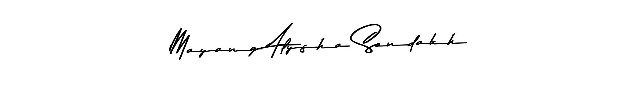 Mayang Alysha Sondakh stylish signature style. Best Handwritten Sign (Asem Kandis PERSONAL USE) for my name. Handwritten Signature Collection Ideas for my name Mayang Alysha Sondakh. Mayang Alysha Sondakh signature style 9 images and pictures png