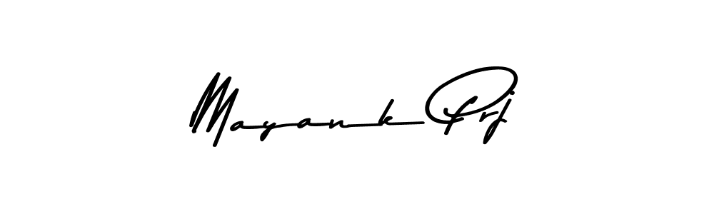 How to make Mayank Prj name signature. Use Asem Kandis PERSONAL USE style for creating short signs online. This is the latest handwritten sign. Mayank Prj signature style 9 images and pictures png