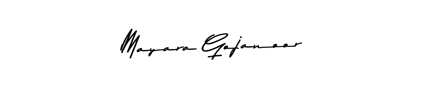 Create a beautiful signature design for name Mayara Gojanoor. With this signature (Asem Kandis PERSONAL USE) fonts, you can make a handwritten signature for free. Mayara Gojanoor signature style 9 images and pictures png