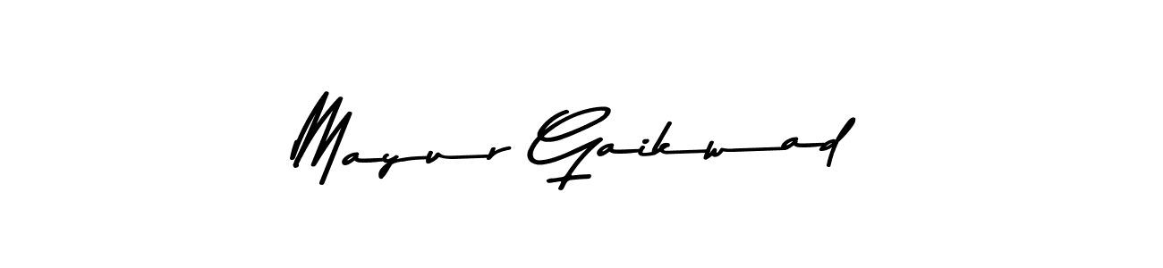 How to make Mayur Gaikwad name signature. Use Asem Kandis PERSONAL USE style for creating short signs online. This is the latest handwritten sign. Mayur Gaikwad signature style 9 images and pictures png