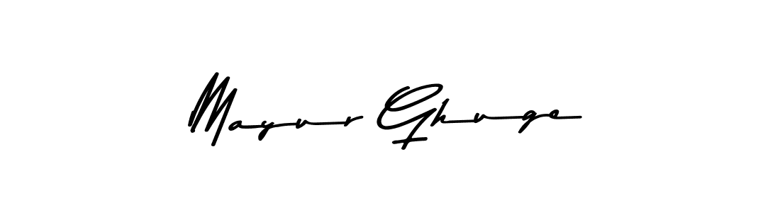 How to make Mayur Ghuge name signature. Use Asem Kandis PERSONAL USE style for creating short signs online. This is the latest handwritten sign. Mayur Ghuge signature style 9 images and pictures png