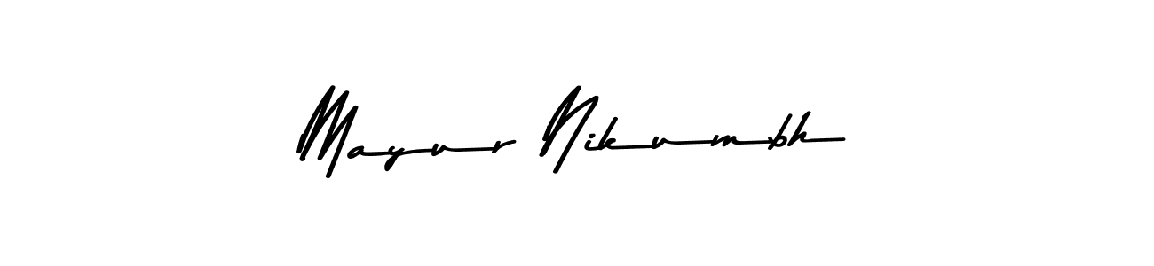 The best way (Asem Kandis PERSONAL USE) to make a short signature is to pick only two or three words in your name. The name Mayur Nikumbh include a total of six letters. For converting this name. Mayur Nikumbh signature style 9 images and pictures png