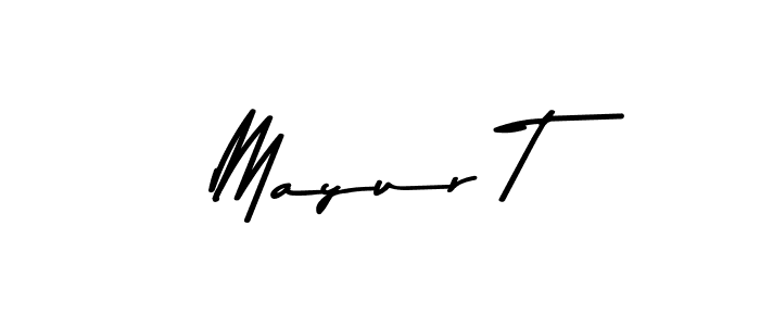 Asem Kandis PERSONAL USE is a professional signature style that is perfect for those who want to add a touch of class to their signature. It is also a great choice for those who want to make their signature more unique. Get Mayur T name to fancy signature for free. Mayur T signature style 9 images and pictures png