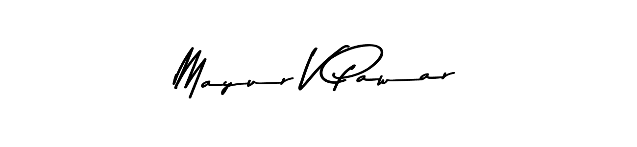 Create a beautiful signature design for name Mayur V Pawar. With this signature (Asem Kandis PERSONAL USE) fonts, you can make a handwritten signature for free. Mayur V Pawar signature style 9 images and pictures png