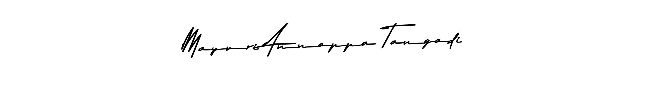 How to make Mayuri Annappa Tangadi name signature. Use Asem Kandis PERSONAL USE style for creating short signs online. This is the latest handwritten sign. Mayuri Annappa Tangadi signature style 9 images and pictures png