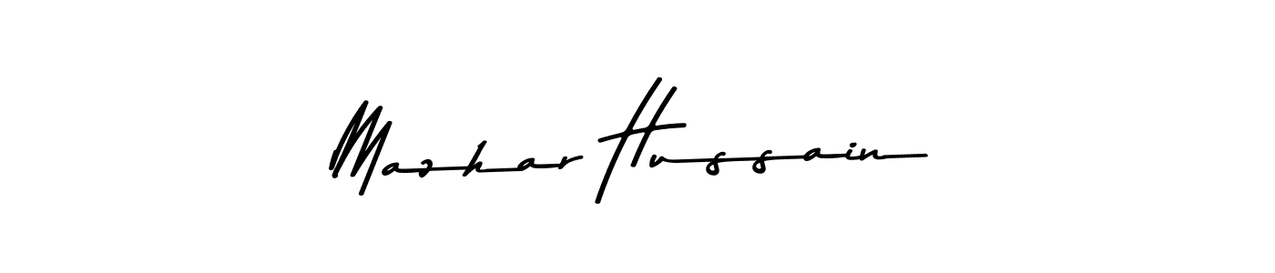 Make a beautiful signature design for name Mazhar Hussain. With this signature (Asem Kandis PERSONAL USE) style, you can create a handwritten signature for free. Mazhar Hussain signature style 9 images and pictures png