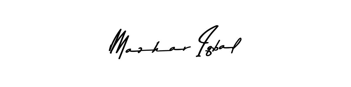 This is the best signature style for the Mazhar Iqbal name. Also you like these signature font (Asem Kandis PERSONAL USE). Mix name signature. Mazhar Iqbal signature style 9 images and pictures png