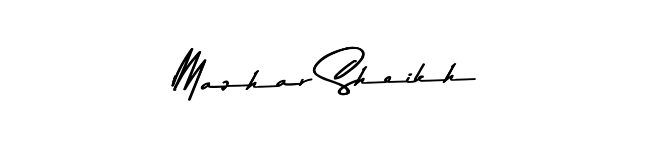 Also You can easily find your signature by using the search form. We will create Mazhar Sheikh name handwritten signature images for you free of cost using Asem Kandis PERSONAL USE sign style. Mazhar Sheikh signature style 9 images and pictures png