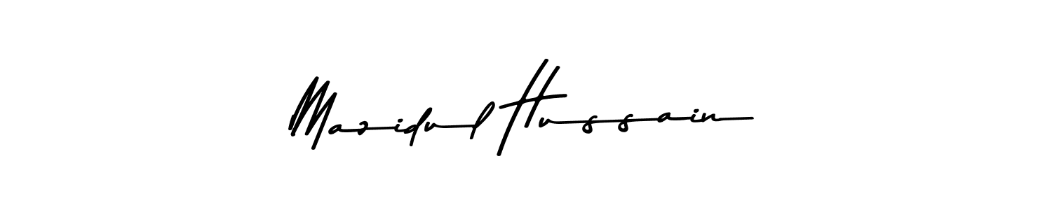 The best way (Asem Kandis PERSONAL USE) to make a short signature is to pick only two or three words in your name. The name Mazidul Hussain include a total of six letters. For converting this name. Mazidul Hussain signature style 9 images and pictures png