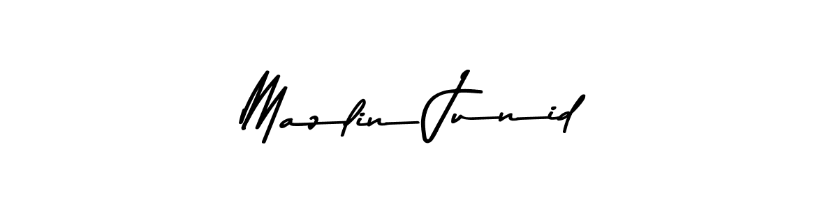 Make a beautiful signature design for name Mazlin Junid. With this signature (Asem Kandis PERSONAL USE) style, you can create a handwritten signature for free. Mazlin Junid signature style 9 images and pictures png