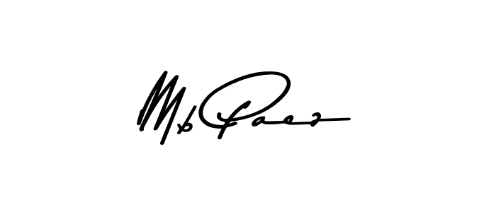How to make Mb Paez name signature. Use Asem Kandis PERSONAL USE style for creating short signs online. This is the latest handwritten sign. Mb Paez signature style 9 images and pictures png