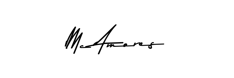 How to make Mc Amores name signature. Use Asem Kandis PERSONAL USE style for creating short signs online. This is the latest handwritten sign. Mc Amores signature style 9 images and pictures png